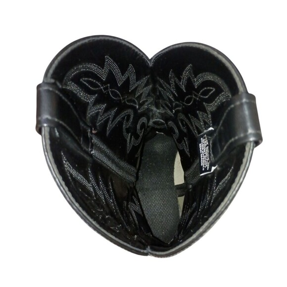 Laredo Western Boot Mens Size 10D Black Gray Pointed Toe Lizard Print Wingtip - Picture 9 of 10